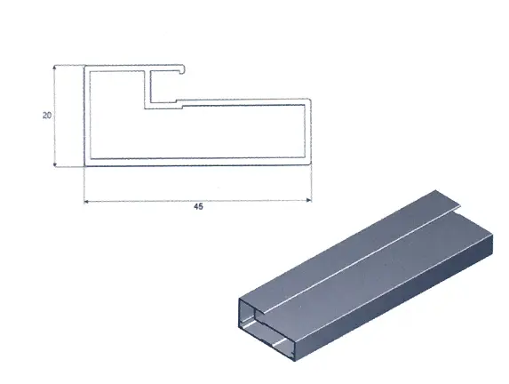 Foto 1 Perfil de aluminio para vitrinas de vÃ­drio. Mini46