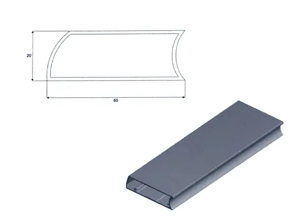 Foto 1 Perfil de aluminio para vitrinas de vÃ­drio. Mini47