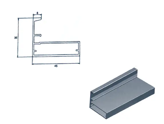 Foto 1 Perfil de aluminio para vitrinas de vÃ­drio. MiniT8